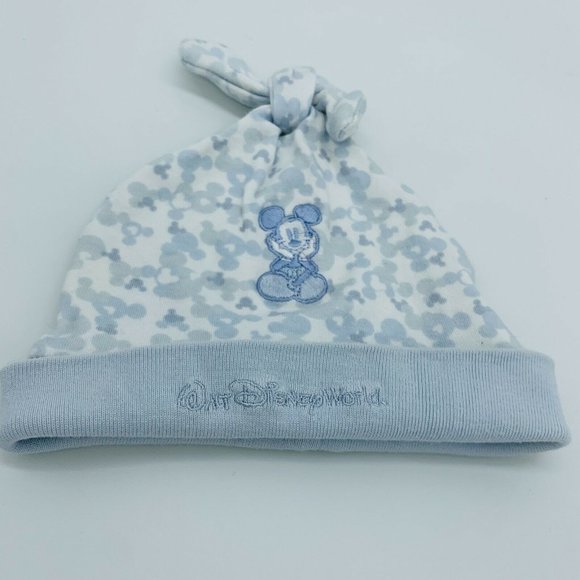 Mickey Mouse Baby Hat Disney World Blue Top Knot - Picture 2 of 4